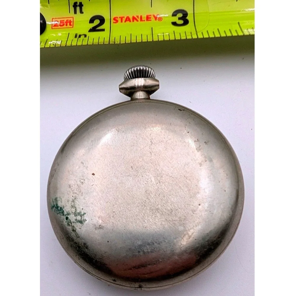 Antique Elgin National Watch Co Pocket Watch Roman Numeral Sub Dial Silver Tone